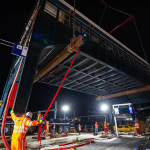 Nachtelijke werkzaamheden station Groningen augustus 2020. (Bron foto: ProRail)